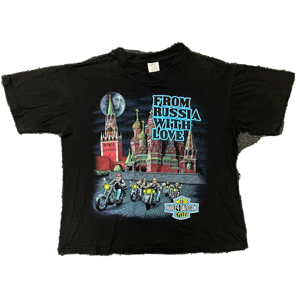 Harley-Davidson Moscow Russia Dealer T-Shirt Men's M From Russia With Love Tee